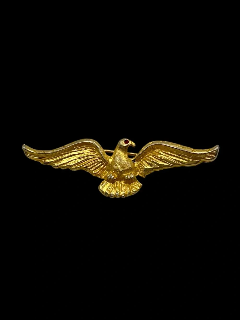 Vintage Gold Tone American Eagle Spread Wings Brooch Pin